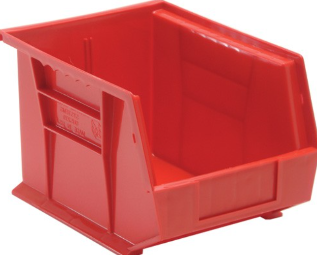 Quantum Ultra Stack & Hang Bins, Red, 10-3/4" x 8-1/4" x 7", 6/ctn