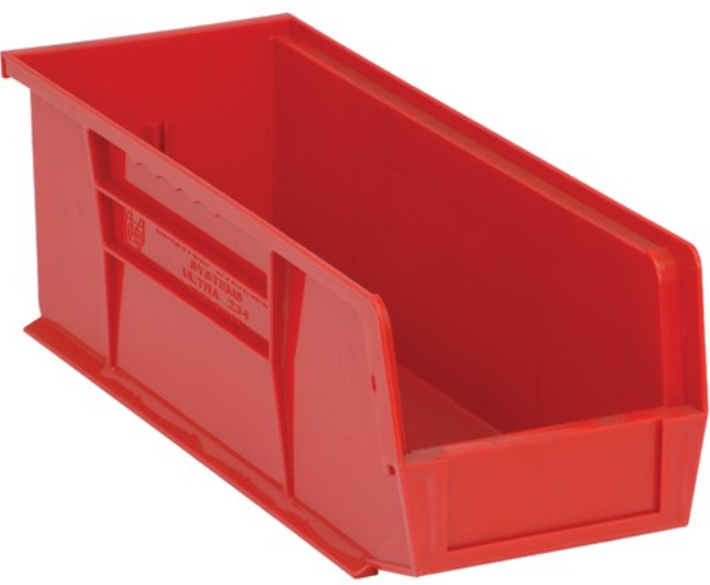 Quantum Ultra Stack & Hang Bins, Red, 14-3/4" x 5-1/2" x 5", 12/ctn