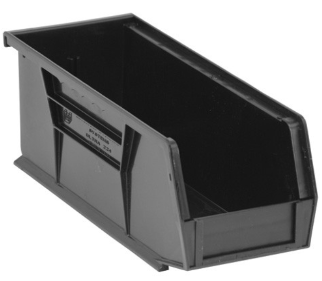 Quantum Ultra Stack & Hang Bins, Black, 10-7/8" x 4-1/8" x 4", 12/ctn