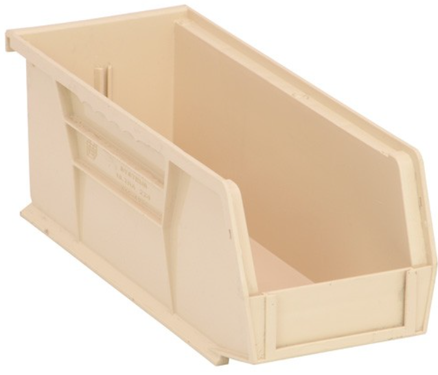 Quantum Ultra Stack & Hang Bins, Ivory, 10-7/8" x 4-1/8" x 4", 12/ctn