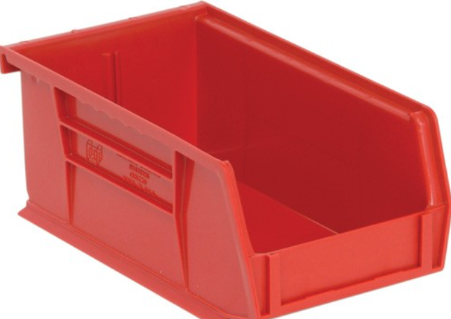 Quantum Ultra Stack & Hang Bins, Red, 7-3/8" x 4-1/8" x 3", 24/ctn