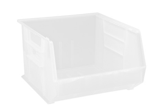 Quantum Ultra Stack & Hang Bin, 18"L x 16.5"W x 11"H, Clear, 3/ctn
