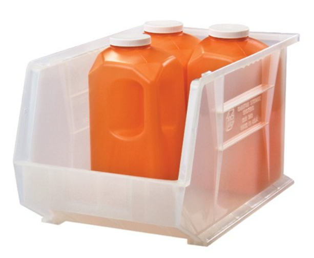 Quantum Ultra Stack & Hang Bin, 18"L x 11"W x 10"H, Clear, 4/ctn