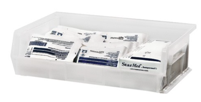 Quantum Ultra Stack & Hang Bin, 10 7/8"L x 16.5"W x 5"H, Clear, 6/ctn