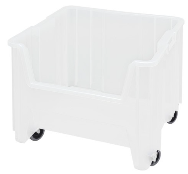 Quantum Medical HD Giant Stack 17.5" x 16.5" x 12.5" Container, Mobile, Clear, 2/ctn