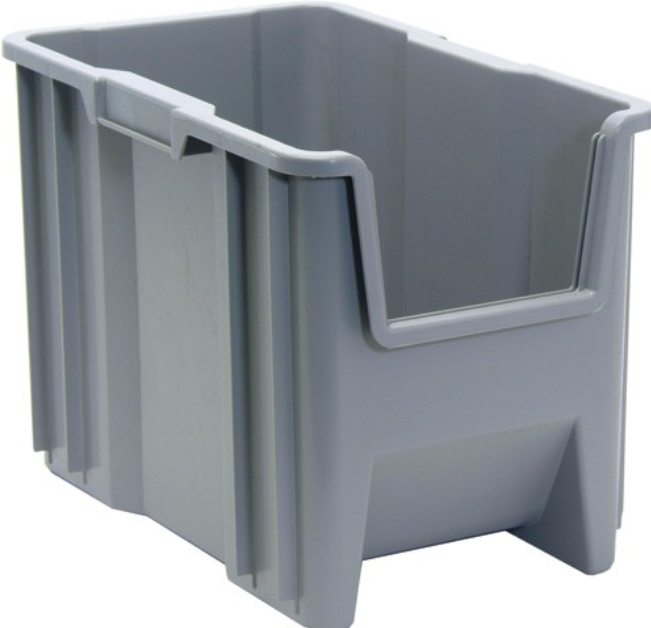 Quantum Medical HD Giant Stack Container, 17.5" x 10 7/8" x 12.5", Gray, 4/ctn