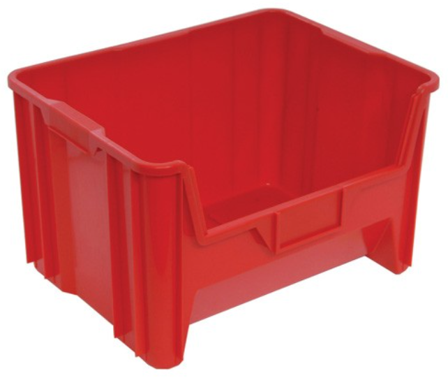 Quantum Medical HD Giant Stack Container, 15.25" x 19 7/8" x 12 7/16", Red, 3/ctn