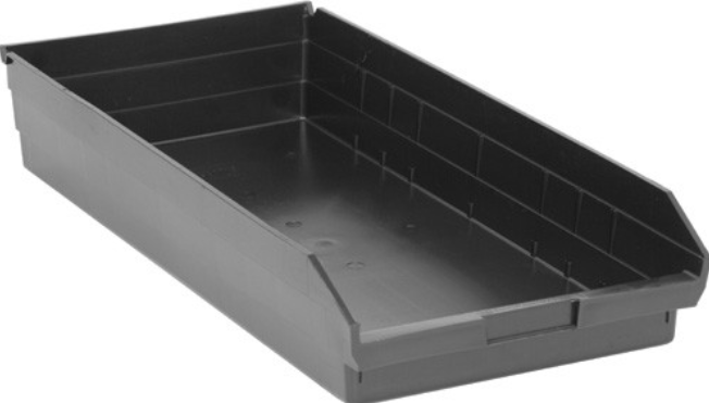 Quantum Medical Economy 23-5/8" x 11-1/8" x 4" Shelf Bin, Black, 6/ctn
