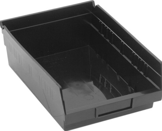 Quantum Medical Economy 11 5/8" x 8 3/8" x 4", Shelf Bin, Black, 20/ctn