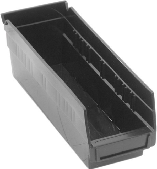 Quantum Medical Economy 11 5/8" x 4 1/8" x 4" Shelf Bin, Black, 36/ctn