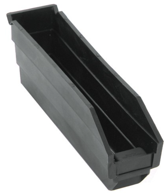 Quantum Medical Economy 11 5/8" x 2.75" x 4" Shelf Bin, Black, 36/ctn