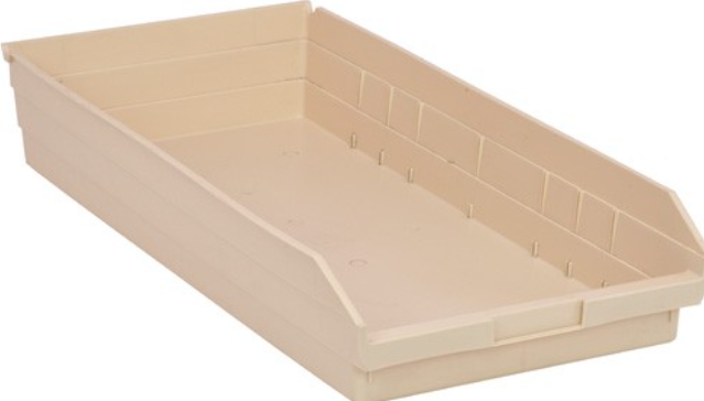 Quantum Medical Economy 23-5/8" x 11-1/8" x 4" Shelf Bin, Ivory, 6/ctn