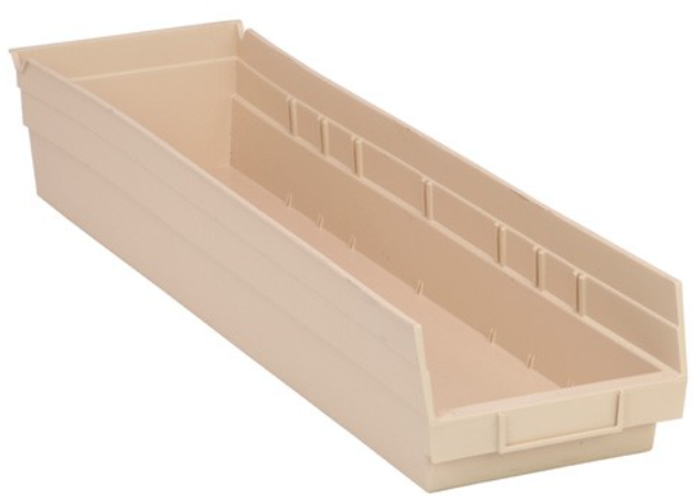 Quantum Medical Economy 23-5/8" x 6-5/8" x 4" Shelf Bin, Ivory, 8/ctn