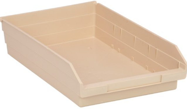 Quantum Medical Economy 17 7/8" x 11 1/8" x 4" Shelf Bin, Ivory, 8/ctn