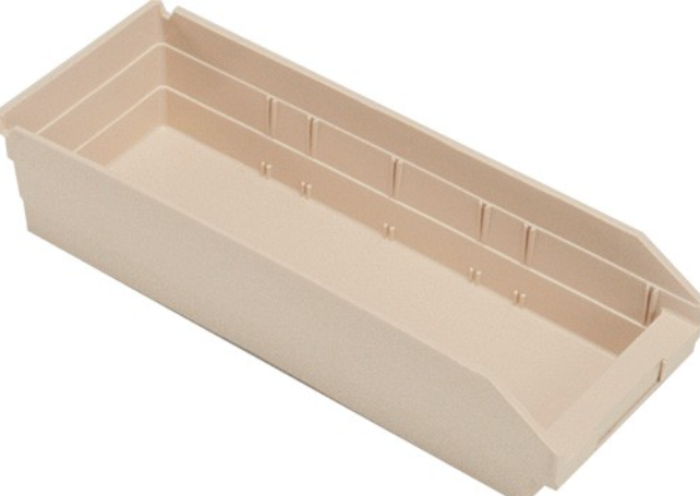 Quantum Medical Economy 17 7/8" x 6 5/8" x 4", Shelf Bin, Ivory, 20/ctn