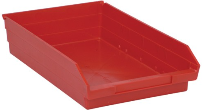 Quantum Medical Economy 17 7/8" x 11 1/8" x 4" Shelf Bin, Red, 8/ctn
