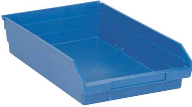 Quantum Medical Economy 17 7/8" x 11 1/8" x 4" Shelf Bin, Blue, 8/ctn