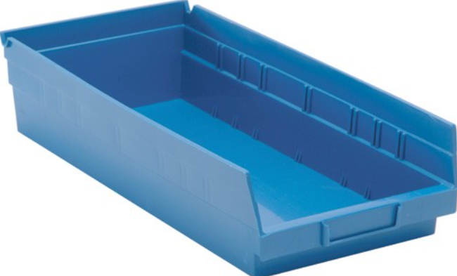 Quantum Medical Economy 17 7/8" x 8 3/8" x 4" Shelf Bin, Blue, 10/ctn