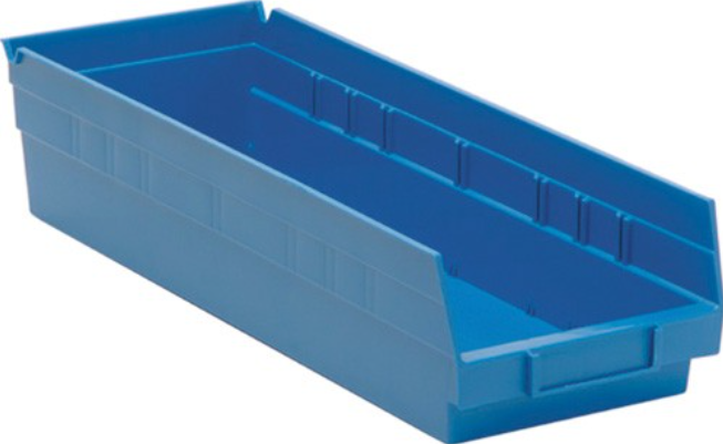 Quantum Medical Economy 17 7/8" x 6 5/8" x 4" Shelf Bin, Blue, 20/ctn