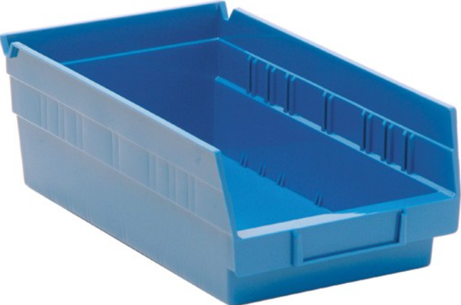 Quantum Medical Economy 11 5/8" x 6 5/8" x 4" Shelf Bin, Blue, 30/ctn
