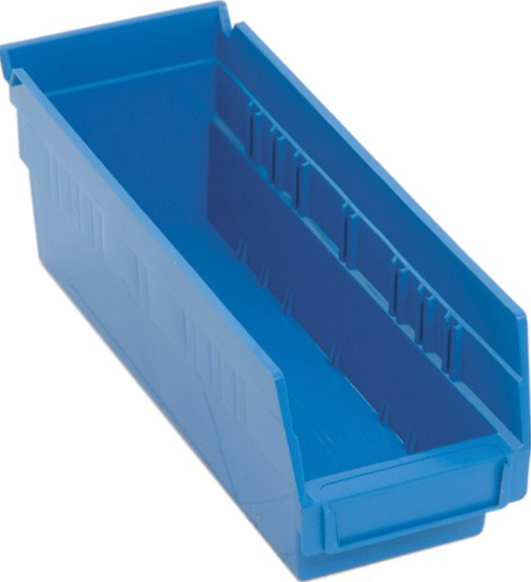 Quantum Medical Economy 11 5/8" x 4 1/8" x 4" Shelf Bin, Blue, 36/ctn