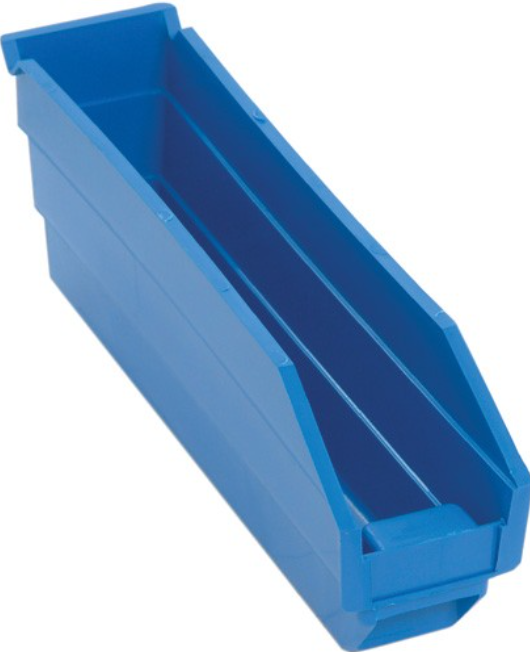 Quantum Medical Economy 11 5/8" x 2.75" x 4" Shelf Bin, Blue, 36/ctn
