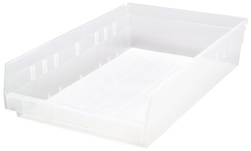 Quantum Medical Economy 17 7/8" x 11 1/8" x 4" Shelf Bin, Clear, 8/ctn