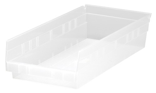 Quantum Medical Economy 17 7/8" x 8 3/8" x 4" Shelf Bin, Clear, 10/ctn 
