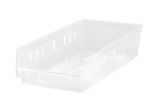 Quantum Medical Economy 17 7/8" x 6 5/8" x 4" Shelf Bin, Clear, 20/ctn 