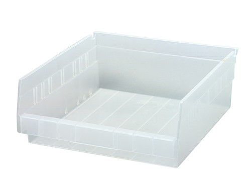 Quantum Medical Economy 11 5/8" x 11 1/8" x 4" Shelf Bin, Clear, 8/ctn
