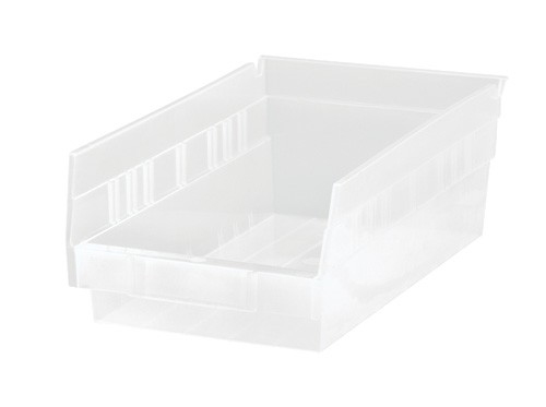 Quantum Medical Economy 11-5/8'' x 6-5/8'' x 4" Shelf Bin, Clear, 30/ctn
