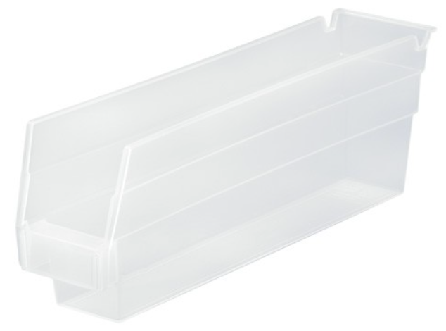 Quantum Medical Economy 11-5/8'' x 2-3/4'' x 4" Shelf Bin, Clear, 36/ctn