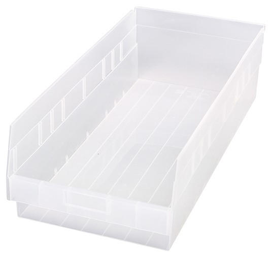 Quantum Medical Store-More 23 5/8" x 11 1/8" x 6" Shelf Bin, Clear, 6/ctn