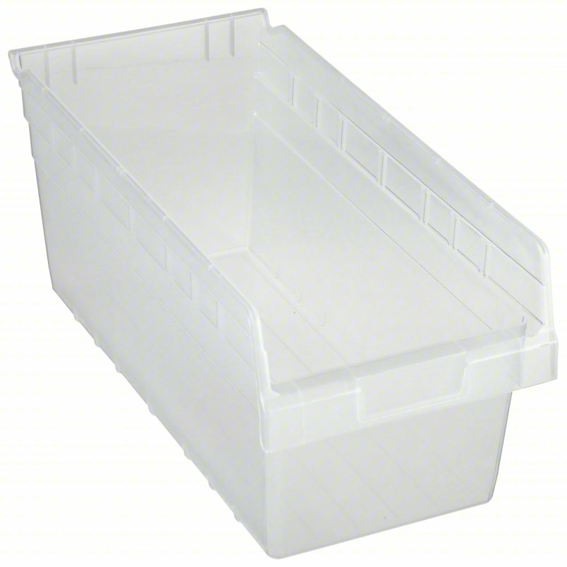 Quantum Medical Store-More Shelf Bin, 17 7/8" x 8 3/8" x 8", Clear, 10/ctn