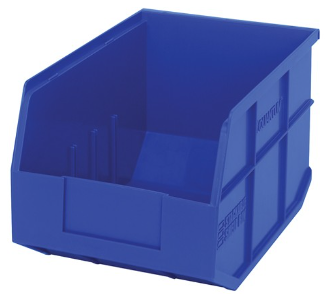 Quantum Stackable Shelf Bin, 12" x 8.25" x 7", Blue, 6/ctn
