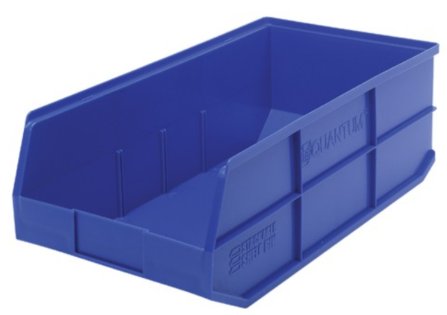 Quantum Stackable Shelf Bin, 20.5" x 11" x 7", Blue, 6/ctn