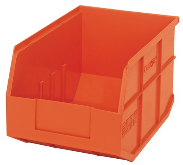 Quantum Stackable Shelf Bin, 12" x 8.25" x 7", Orange, 6/ctn