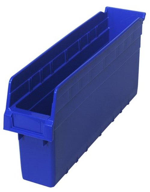 Quantum Shelf Bin, 17 7/8" x 4 3/8" x 8", Blue, 20/ctn