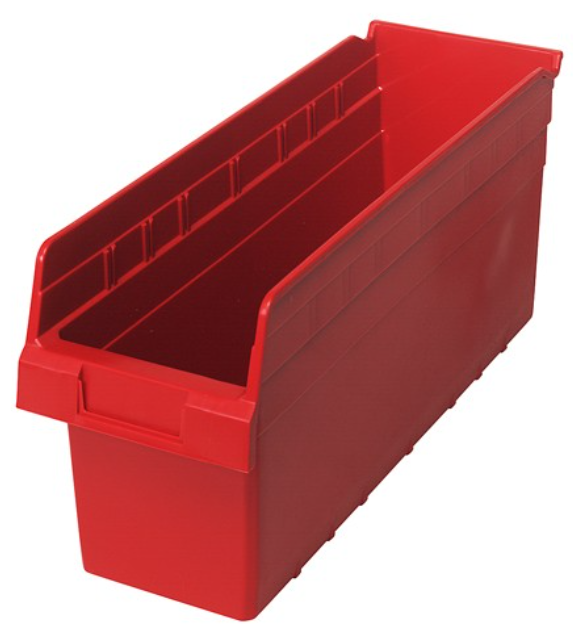 Quantum Shelf Bin, 17 7/8" x 6 5/8" x 8", Red, 20/ctn