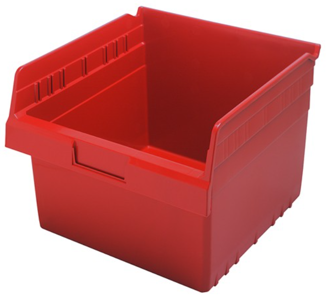 Quantum Medical Store-Max 11-5/8" x 11-1/8" x 8" Shelf Bin, Red, 8/ctn