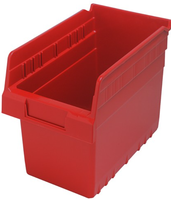 Quantum Shelf Bin, 11 5/8" x 6 5/8" x 8", Red, 30/ctn
