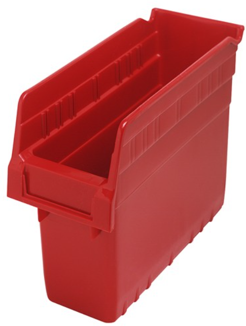 Quantum Shelf Bin, 11 5/8" x 4 3/8" x 8", Red, 36/ctn