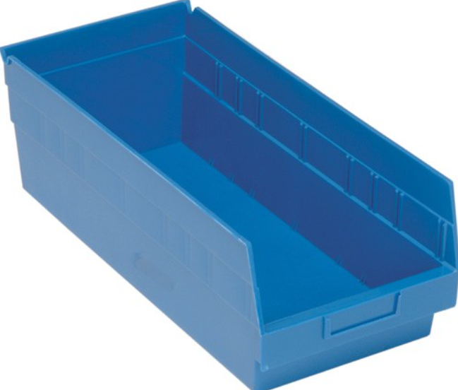 Quantum Shelf Bin, 17 7/8" x 8 3/8" x 6", Blue, 10/ctn