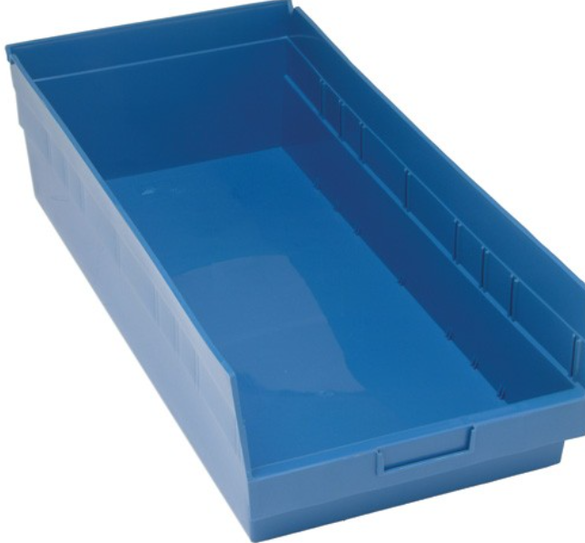 Quantum Shelf Bin, 23 5/8" x 11 1/8" x 6", Blue, 6/ctn