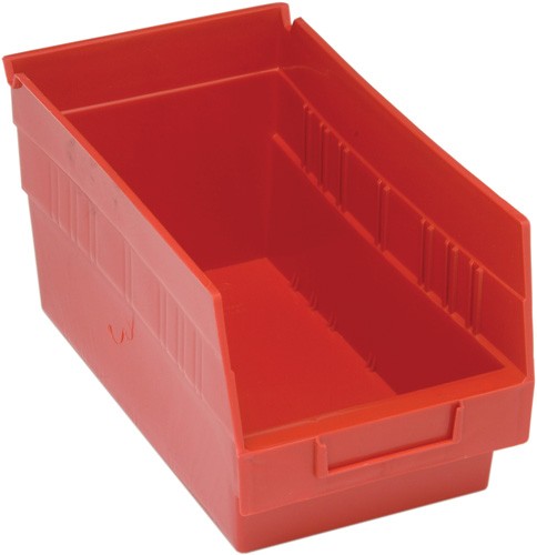 Quantum Medical Store-More, 11 5/8" x 6 5/8" x 6" Shelf Bin, Red, 30/ctn