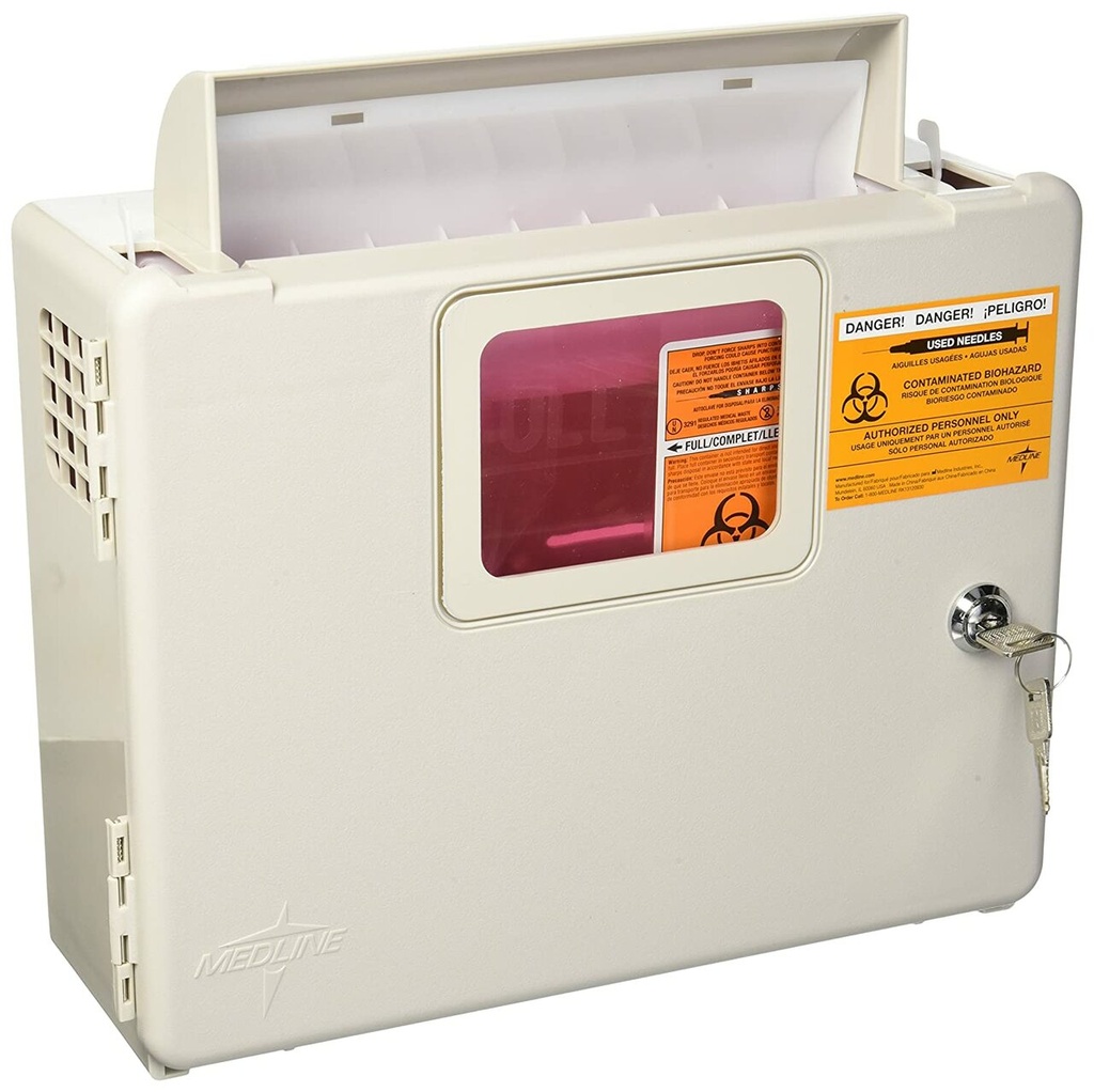 Capsa Avalo Lockable Kendall Sharps Containers Case, Holds 5 Quart