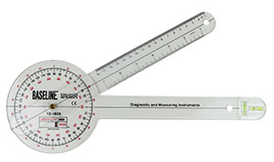 Fabrication Baseline Absolute Axis 360° Clear Plastic Goniometer, 12"