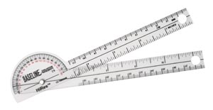 Fabrication Baseline Hires 180° Clear Plastic Pocket Goniometer, 6"