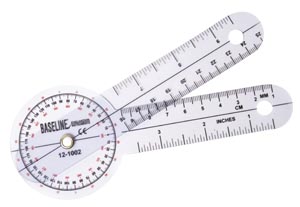 Fabrication Baseline 360° Clear Plastic Goniometer, 6"