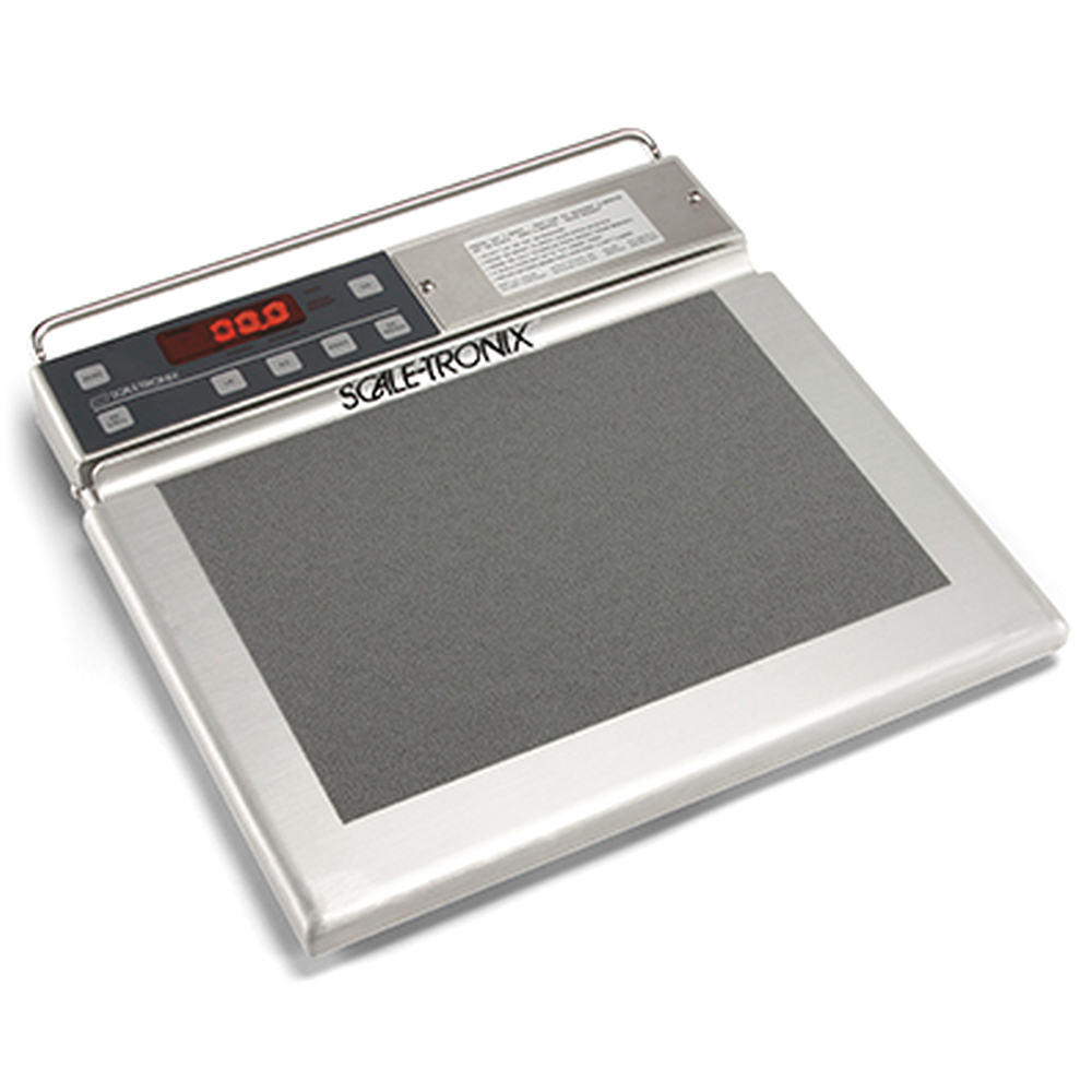 Welch Allyn Scale-Tronix Portable Stand-On Scale with Standard Weight (lb./kg) and Battery Power